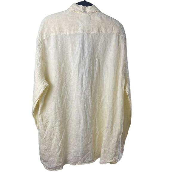 Mango 100% Linen Button Down Shirt, Butter Yellow, Casual, Weekend, Resort, XL - Picture 7 of 11